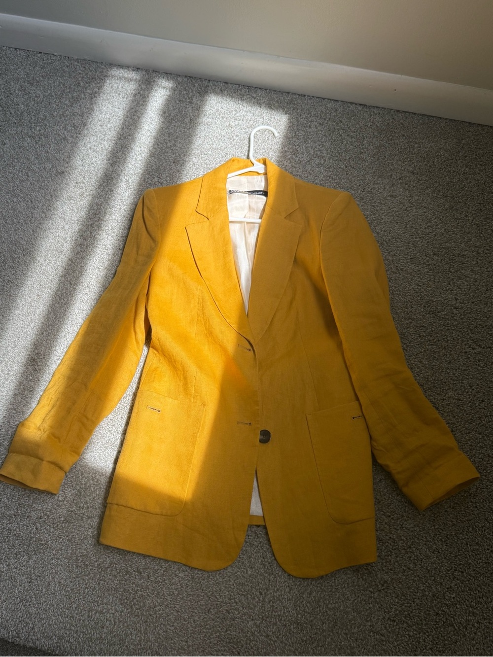 Zara Mustard Yellow Single-Button Women's Blazer